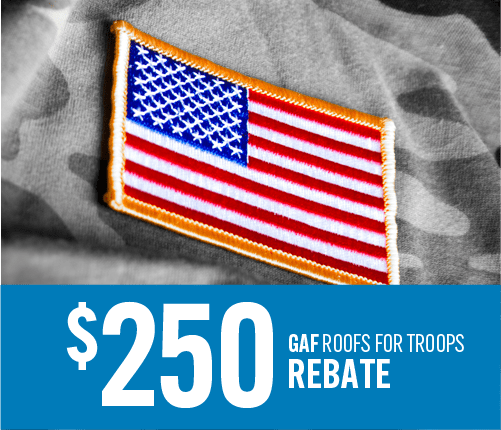 $250 GAF Roof Rebate for Veterans and Military Service Members