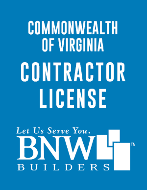 BNW Builders Commonwealth of Virginia Contractor License